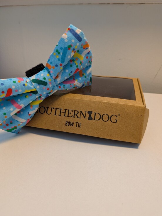 Southern Dog Other - Southern Paws Southern Dog Confetti Birthday Sprinkle Blue Dog Bow Tie NIB